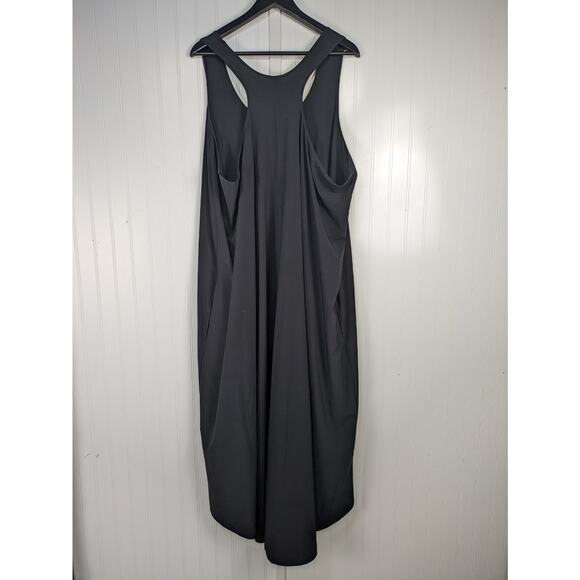 Athleta Dress Presidio Maxi Dress 3X Black Travel Racerback High-Low Packable - Picture 3 of 7